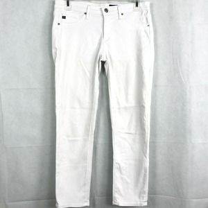 Adriano Goldschmied Jeans Womens Sz 27 White Stretch Stilt Cigarette Crop